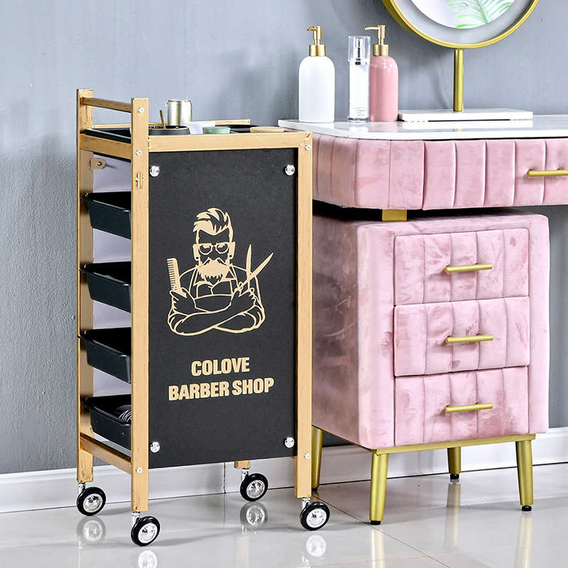 Beauty Trolley Barber Shop Tool Cabinet Hairdressing Tool Trolley Beauty Salon Trolley Hair Salon Barber Shop Hot Dyeing Cart