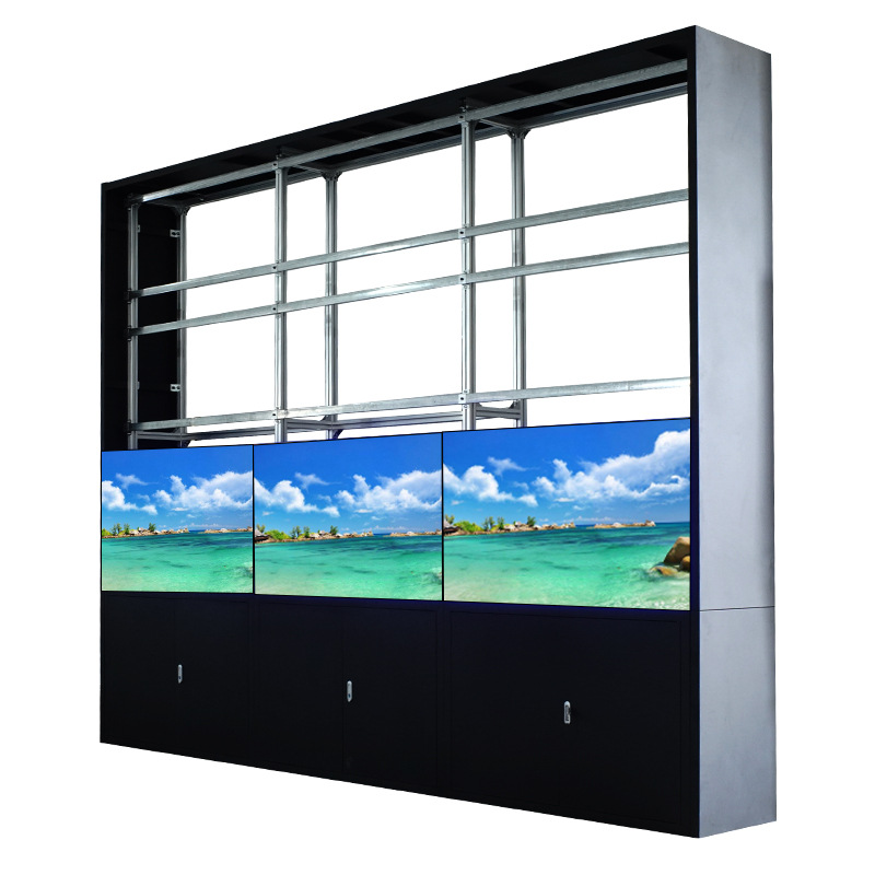 拼接屏机柜落地支架监控电视墙柜多屏显示器屏幕包边监视器架壁挂