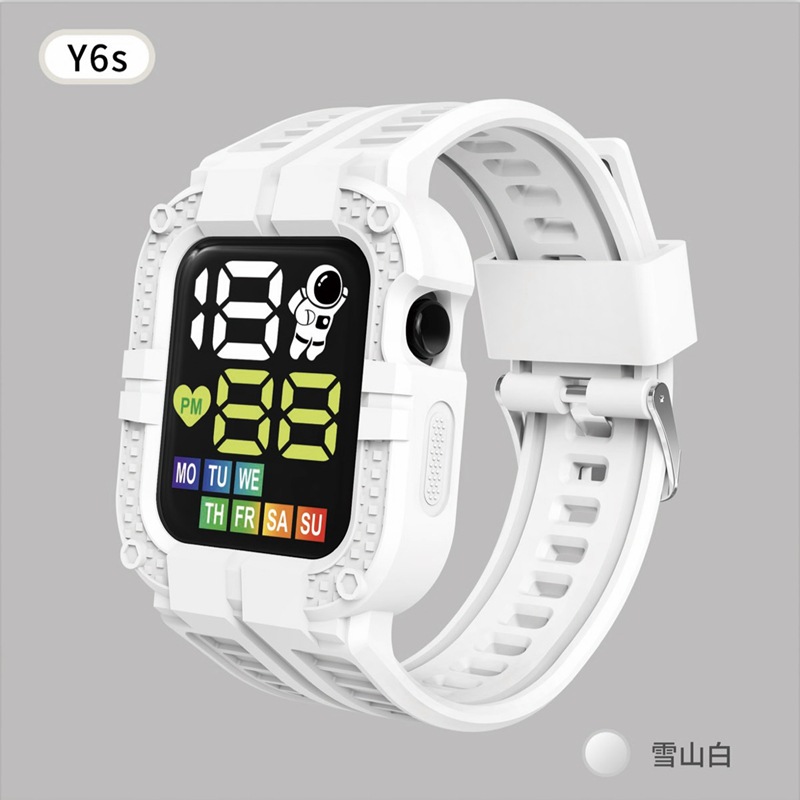New Integrated Strap Y6sled Electronic Bracelet Watch Gift Band Weeks Internet Celebrity Core Touch Display Time in Stock