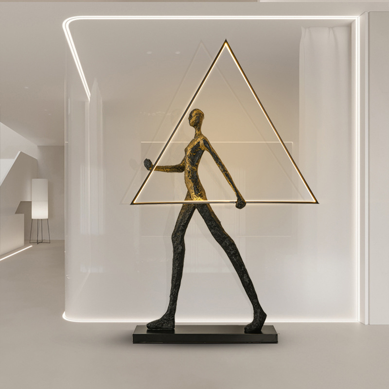 [Source Factory] Fiberglass Figure Sculpture Lamp Decoration Hotel Lobby Sales Office Creative Art Floor Lamp