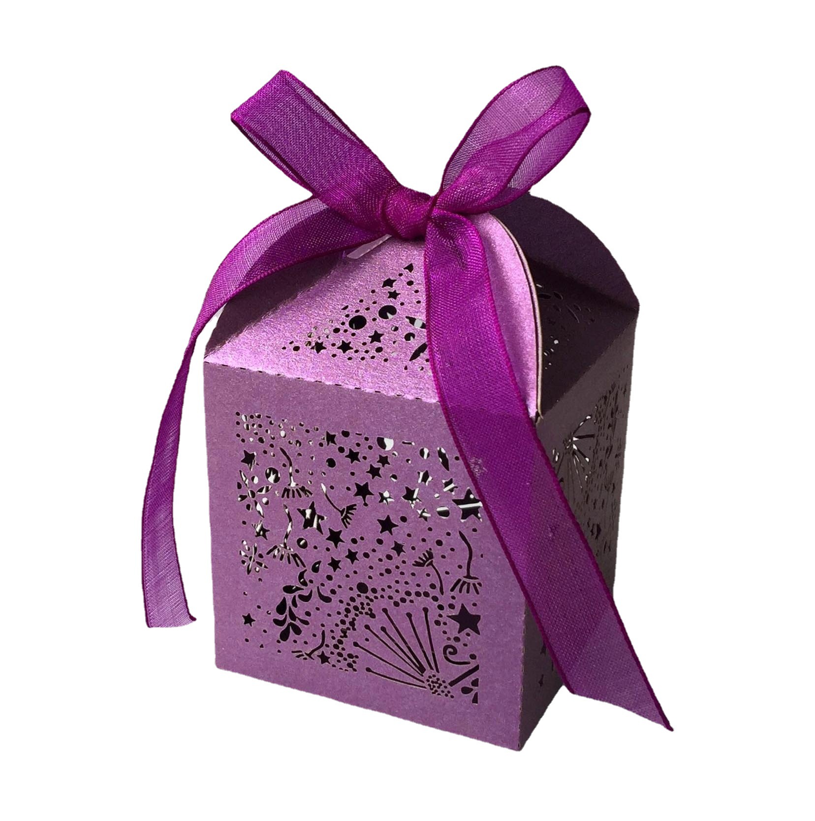 节日婚庆星星喜糖盒镂空 五角星糖果礼盒 反光银纸盒包装浙江批发