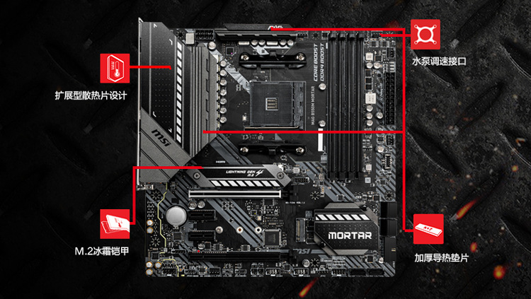 适用微星b550m mortar迫击炮电脑主板 支持cpu5600x/5800x/5900x