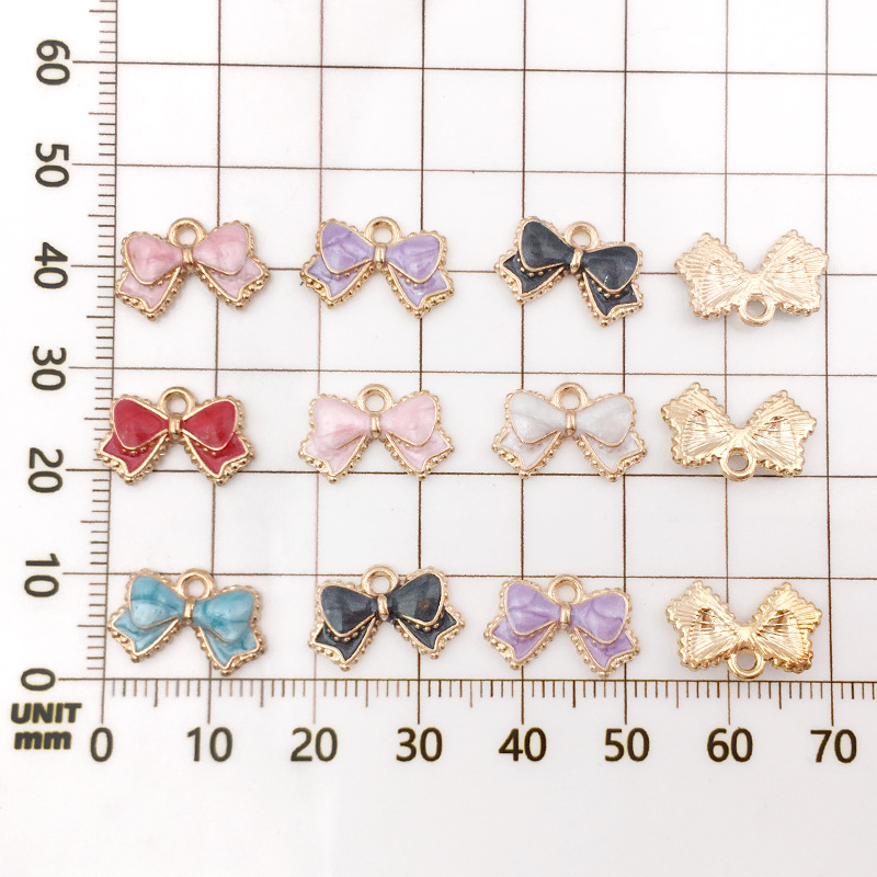 60 Bowknot Pendant Alloy Drop Oil Pendant Earring Bracelet Jewelry Hair Accessories Pendant DIY Jewelry Accessories