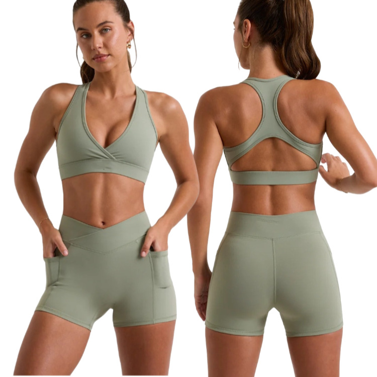 2023 Cross-Border New Arrival Workout Bra Sports Shorts Yoga Suit Body Shaping Body Shaping Belly Contraction Hip Lifting Yoga Suit