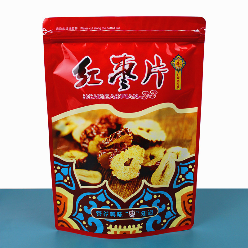 新疆红枣片包装袋 500克和田枣若羌红枣片自封口包装袋密封袋批发
