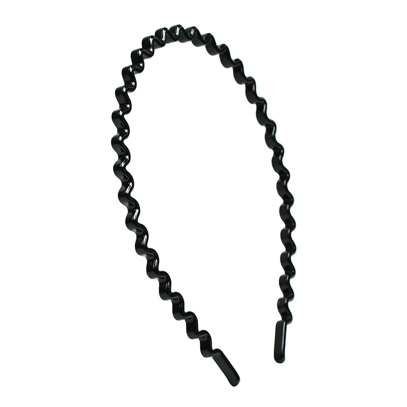 Zhuoming Simple High Quality Slim Hair Hoop Black Coffee Toothless Wave Headband Unisex Headband