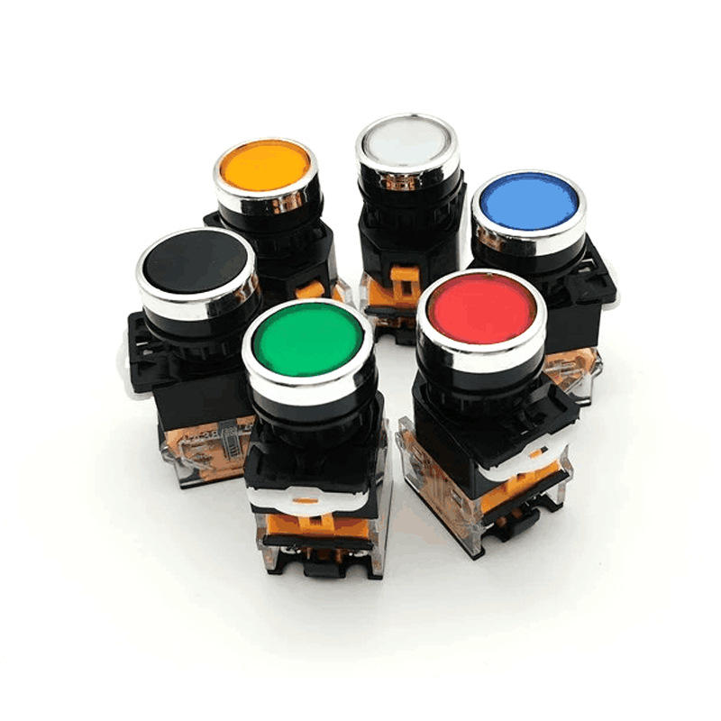 la38系列按钮开关自复位圆形 一开一闭自锁22mm启动停止la38-11bn