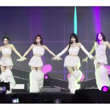 aespa韩国女团同款打歌舞台演出服表演服舞蹈新款白色毛毛套装女
