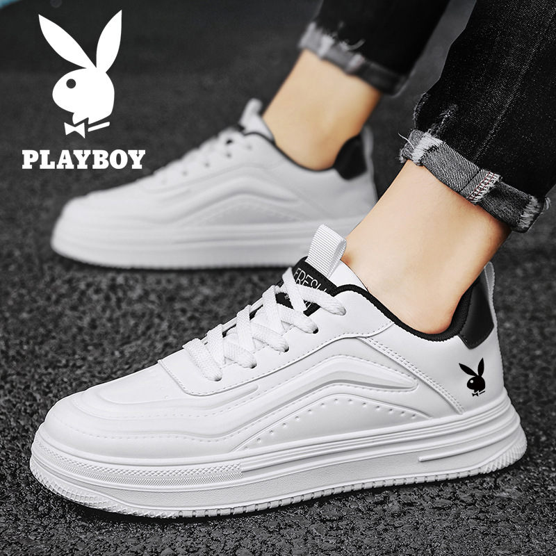 花花公子板鞋男鞋2023秋季透气新款白色休闲鞋运动鞋子潮流小白鞋