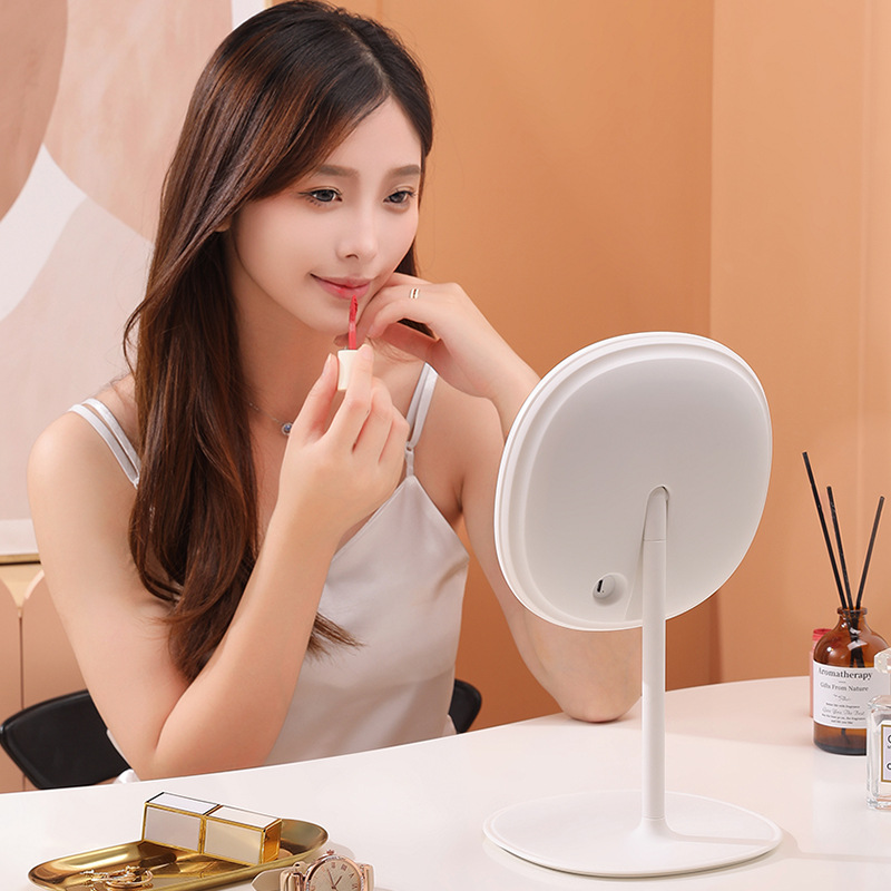 Led Make-up Mirror with Light Internet Celebrity Female Fill Light Small Mirror Cross-Border Ins Style Dormitory Desktop Portable Small Dressing Mirror