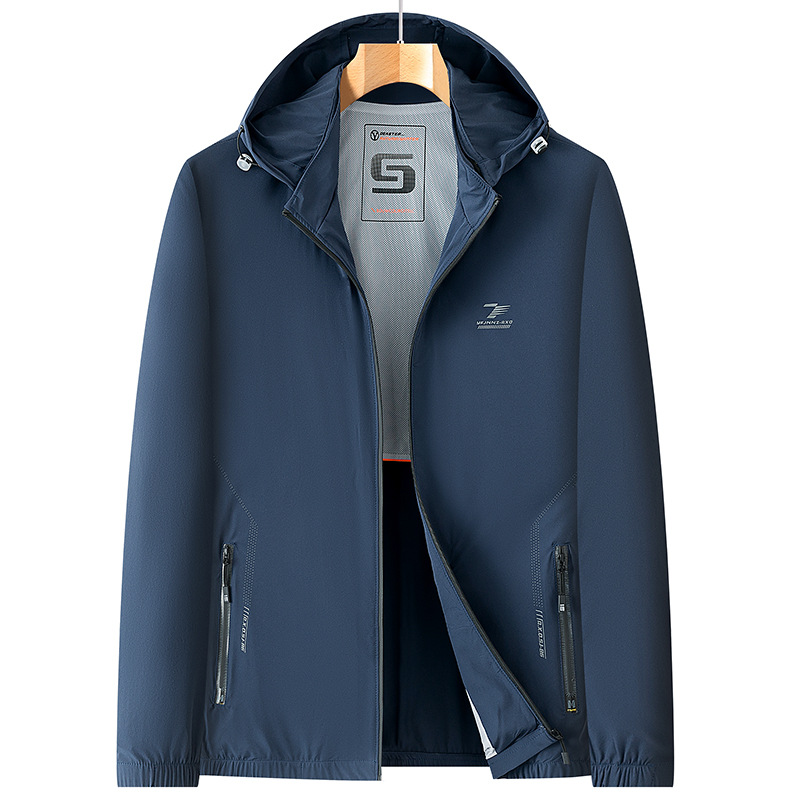 老年薄款外套男夏季简约立领防晒衣服男士户外休闲速干透气夹克中老年