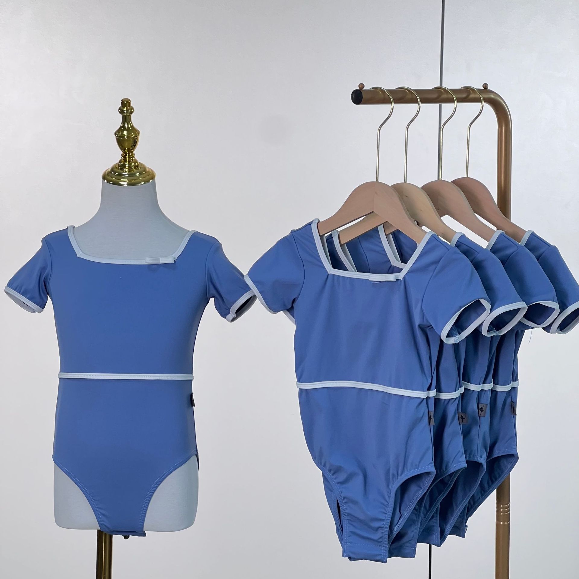 舞蹈服儿童女练功服夏季短袖体操服女孩考级芭蕾舞裙形体跳舞衣服