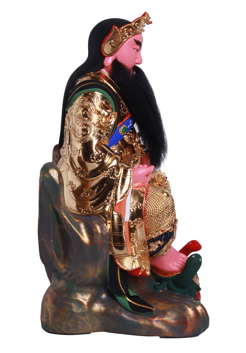 玄天上帝公神像16寸樟木雕像武当山真武大帝玄武大帝佛像供奉摆件