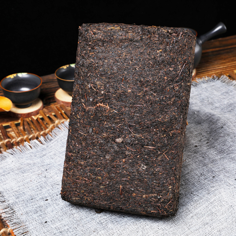 湖南安化黑茶1000g原叶手筑茯砖茶金花茯砖黑茶安化黑茶厂家直销