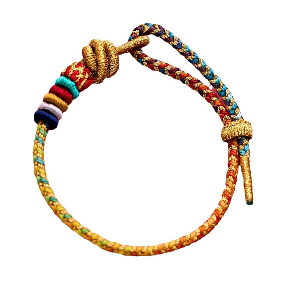 Jingshan String Spool Dragon Year This Animal Year Red Rope Bracelet Colorful Diy Zodiac Woven Hand Strap Lingyin Good Luck Men and Women