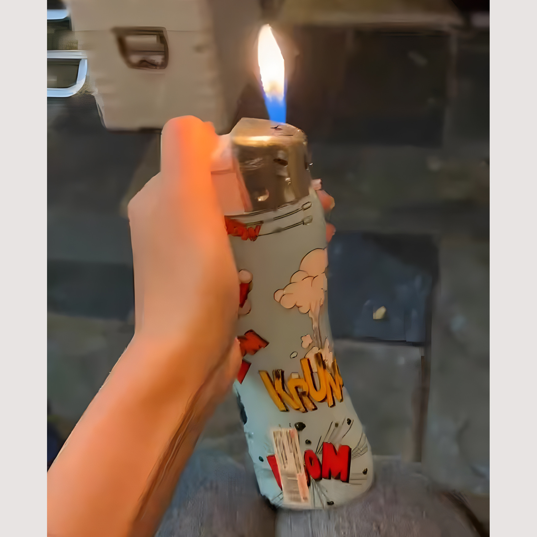 卡通彩印巨无霸超大号打火机大容量个性创意加长加大款超耐用一次
