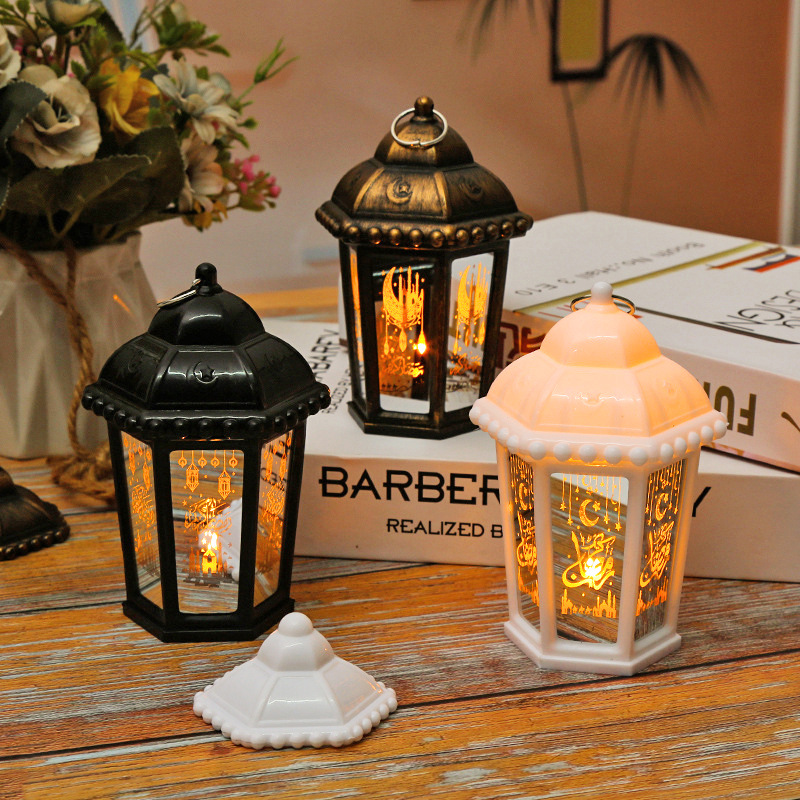 European-Style Retro Small Oil Lamp Halloween Mini Storm Lantern Electronic Candle Ambience Light Creative Chandelier Small Lantern Wholesale