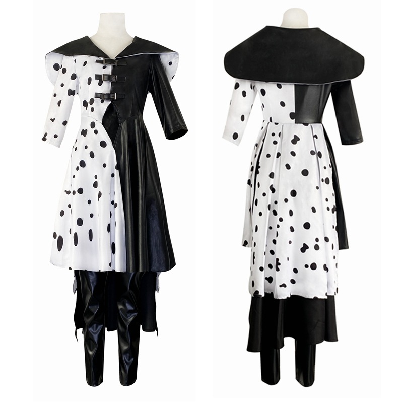 电影黑白魔女库伊拉cos服cosplay万圣节舞台表演服装cruelladevil