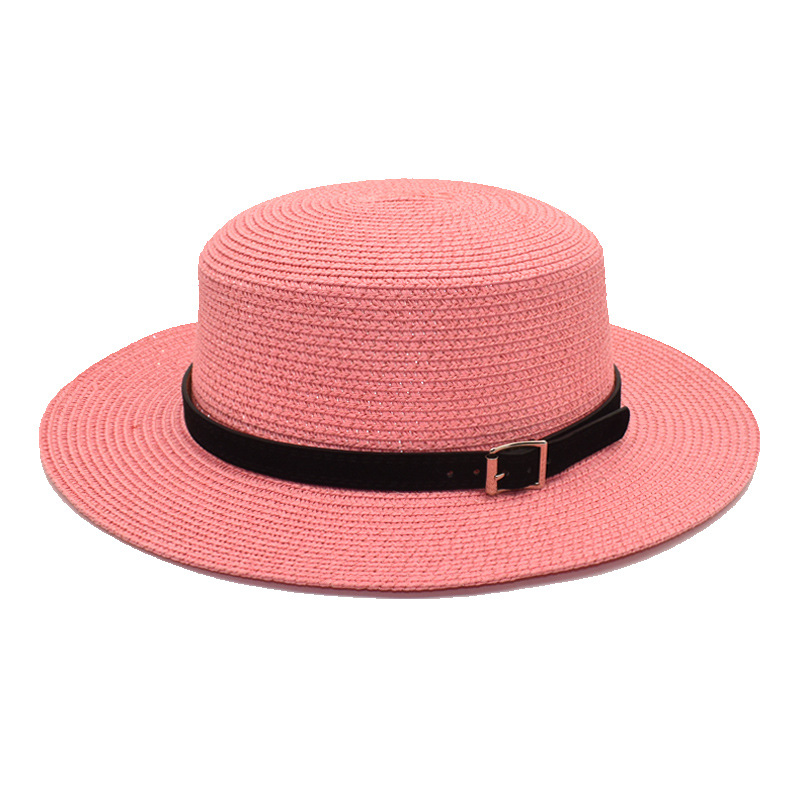 Amazon Hat Women's Accessories Wide Brim Flat-Top Cap European and American Flat Brim Top Hat Straw Hat Cross-Border Sun Protection Sun Hat Tide