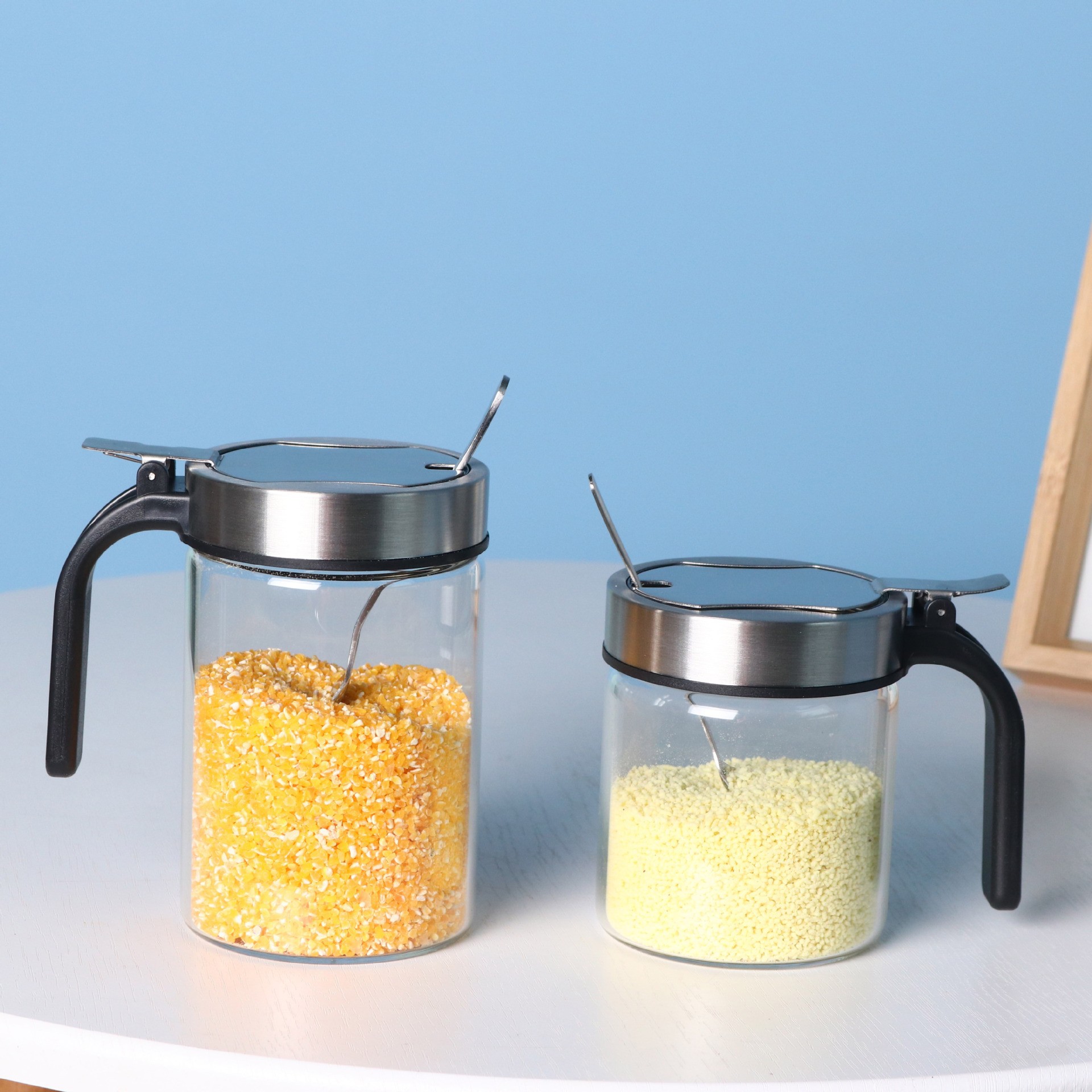 不锈钢透明调味罐