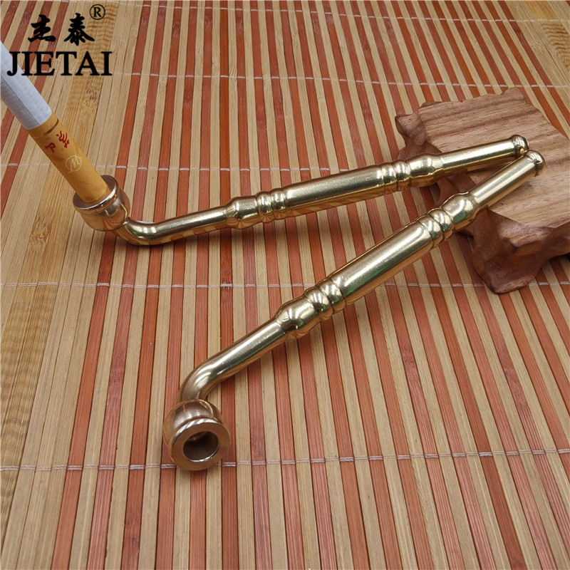 金属黄铜迷你小烟斗 便携老式一口香烟袋锅子 复古男士烟具 做旧