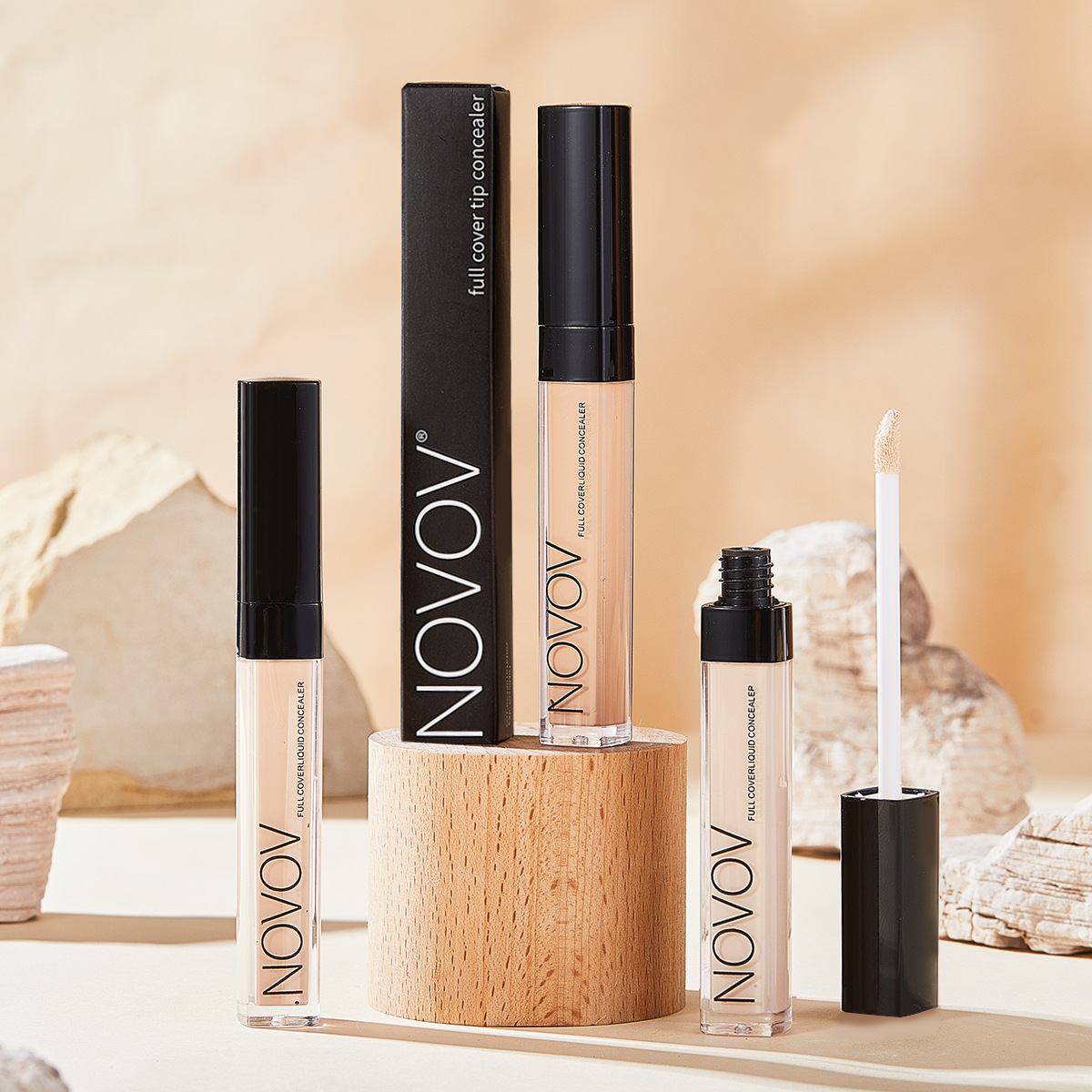 novov遮瑕粉底液保湿隐形毛孔遮瑕膏粉底液批发防水不脱妆遮瑕液