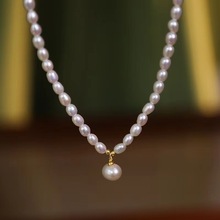 法国淡水珍珠串珠项链饰品女生高级感珠宝首饰颈链配饰新品批发