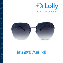 DR.LOLLY太阳镜暴龙无边框近视超轻墨镜防紫外线可配近视太阳眼镜