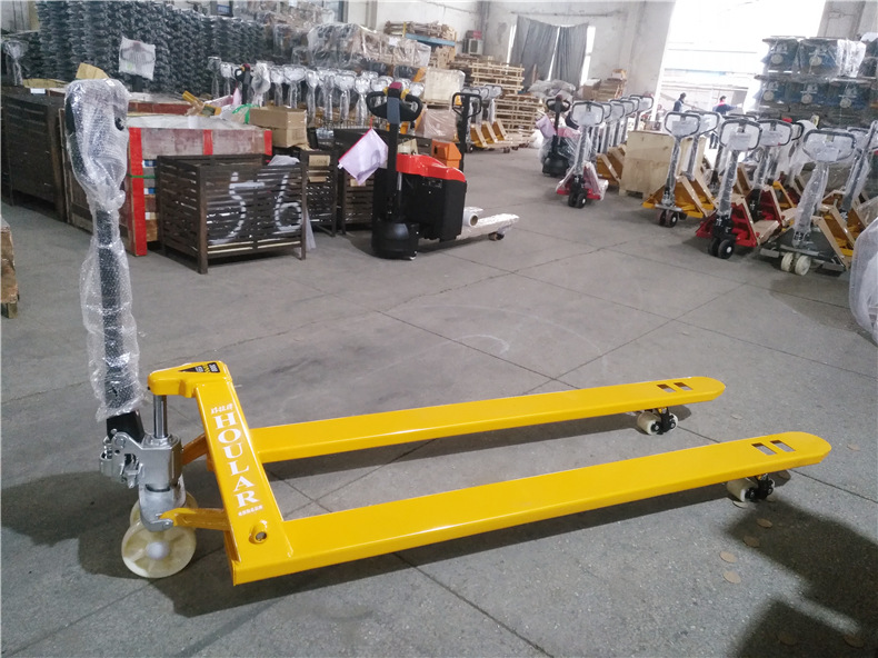 非标加长手动叉车3吨加长型叉车液压车托盘车1.6/1.8/2米长叉地牛