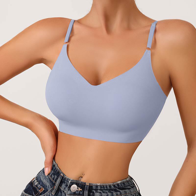 Cross-Border Seamless Ice Silk Small Chest Push up Girl Wireless Bra Sexy Beauty Back Adjustable Women's Underwear Wholesale