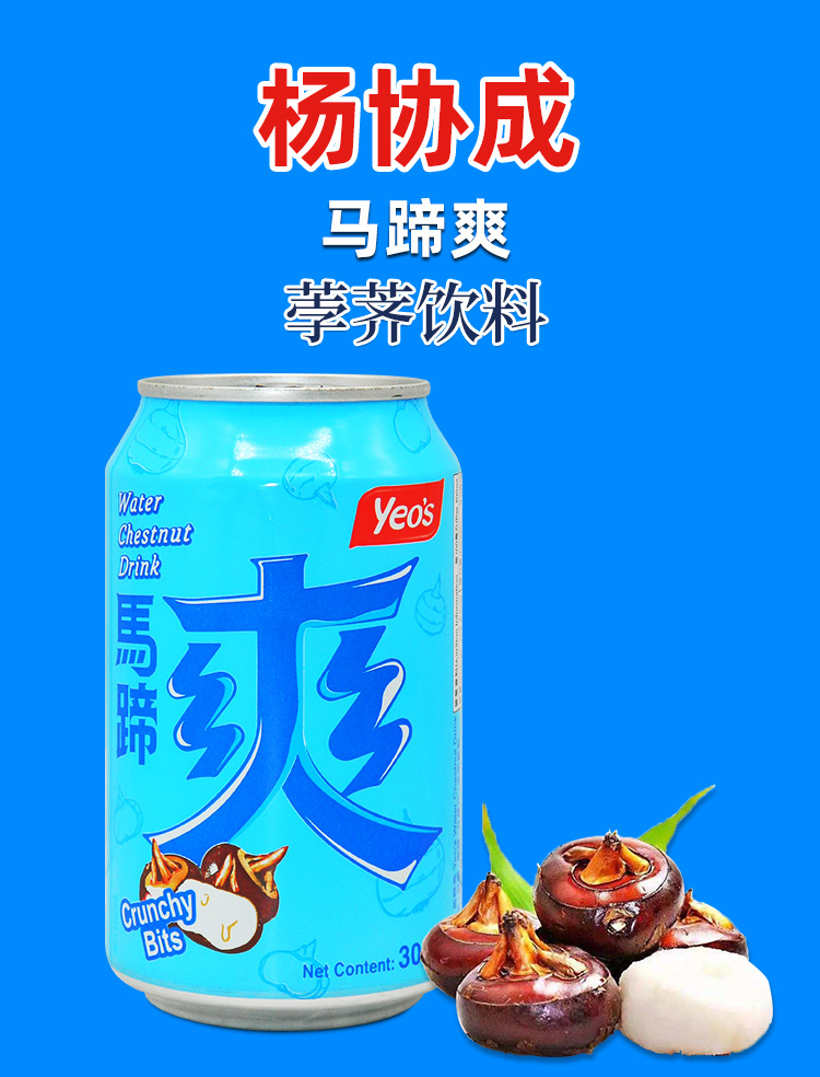 杨协成 马蹄爽(港版)300ml*24罐 新加坡荸荠饮料果汁清甜派对饮品