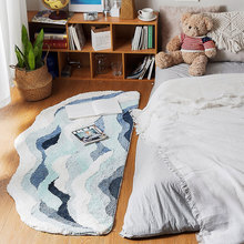 地毯客厅耐脏易打理清新海浪风家用吸水隔音沙发茶几毯保暖床边毯