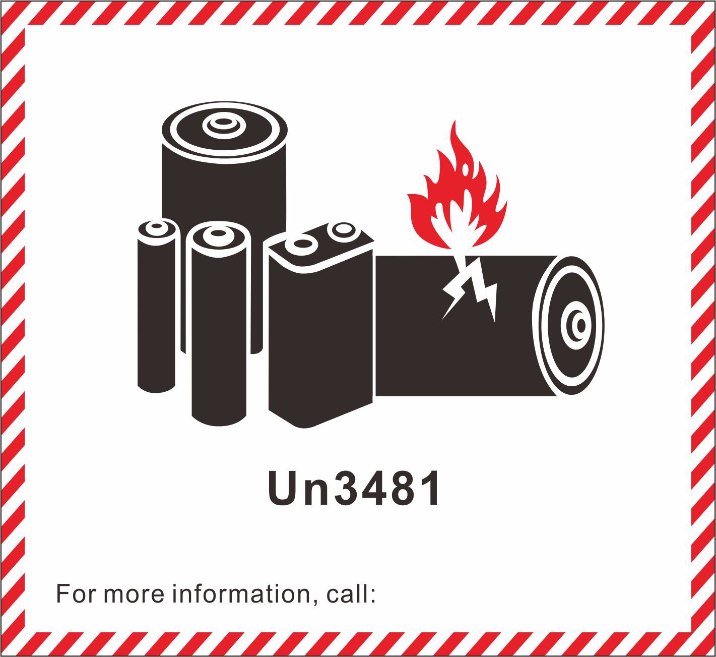 亚马逊现货un3481锂电池出口外箱唛头贴纸un3091防火标签定制印刷