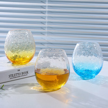 东洋佐佐木日式冰裂纹八千代创意锤纹玻璃杯家用水晶玻璃喝水杯子