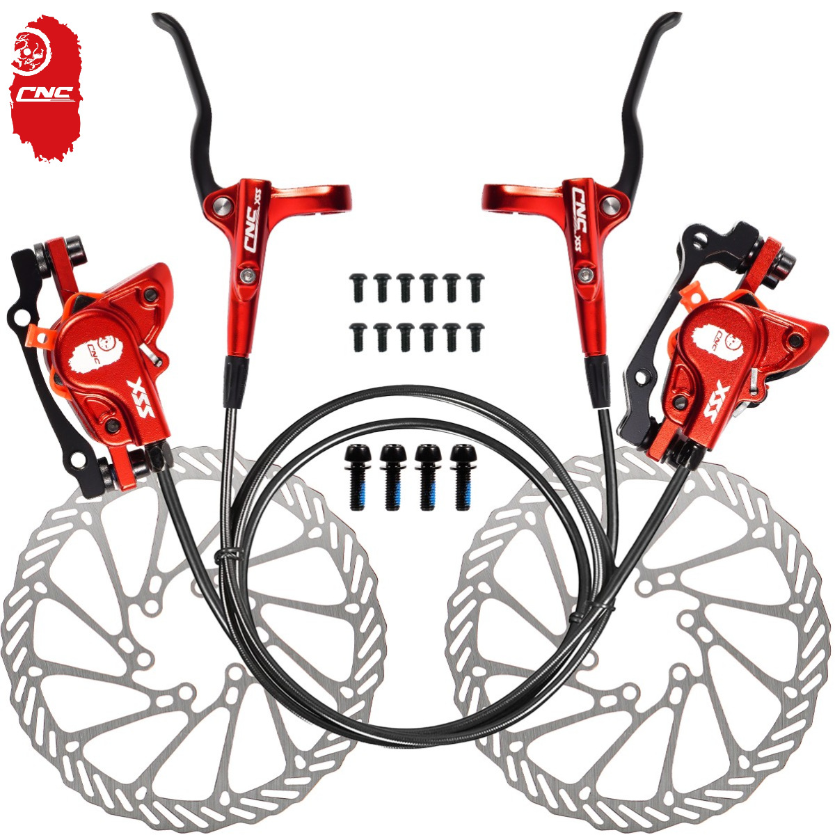 cnc自行车油刹hb875双边活塞油碟刹山地车一体油缸液压