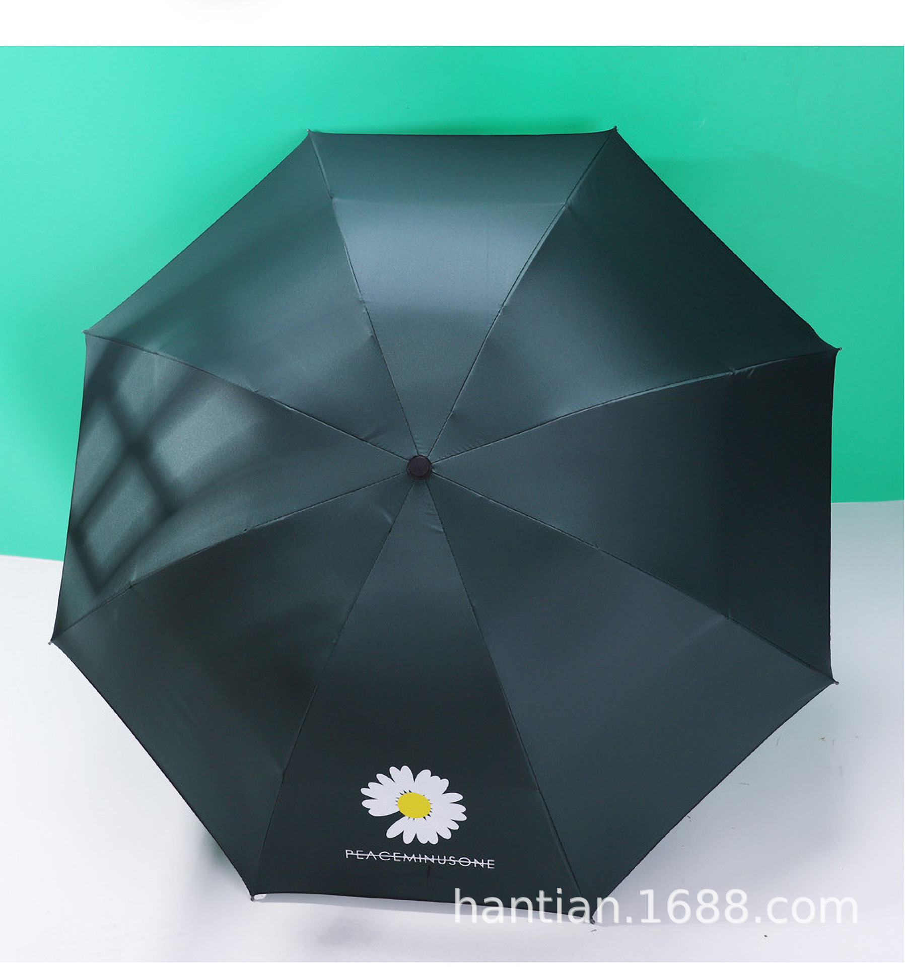 Full-Automatic Fruit Umbrella Three-Fold UV-Proof Little Daisy Thickened Black Rubber Umbrella UV Bear Sun Umbrella