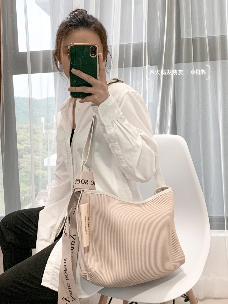 马来西亚creamcouch蛋糕包女包水桶包夏季褶皱软皮托特包