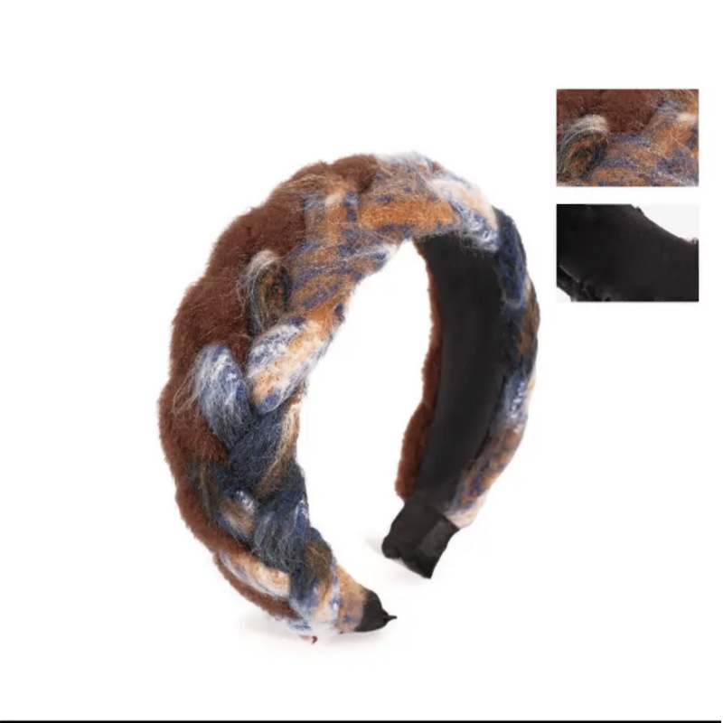 Bohemian Plush Twist Weave Headband Female Classic Style Ornament High Skull Top Hair Band Ethnic Style Hairpin