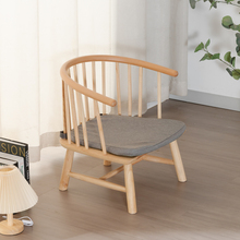 W6日式实木小矮椅子靠背飘窗榻榻米座椅护腰茶室茶椅矮脚圈椅和室