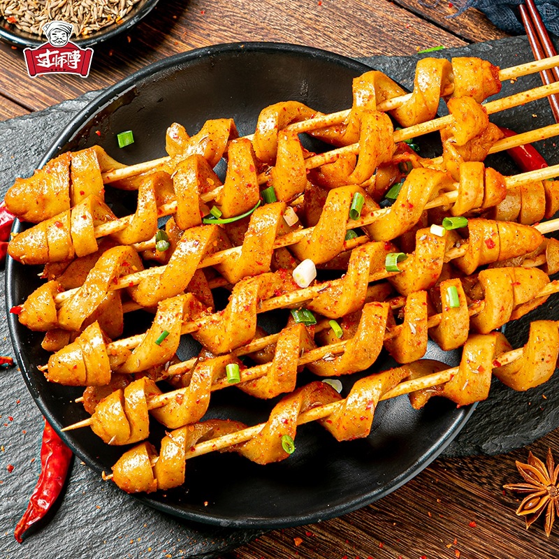 过师傅烧烤面筋串地道烤面筋油炸肉串食材批发1000g/袋25串
