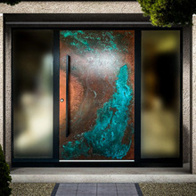 全新设计豪宅前门，钢质铜质大门配智能玻璃