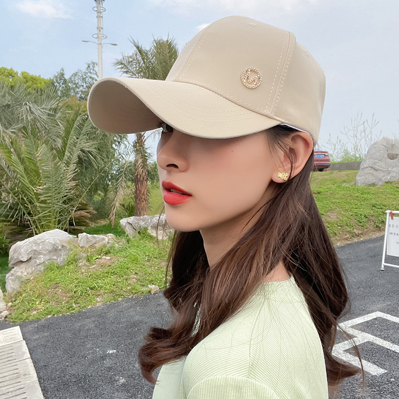 夏季热销新款女士可爱ins风格纯色遮阳帽夏季户外遮阳防晒棒球帽