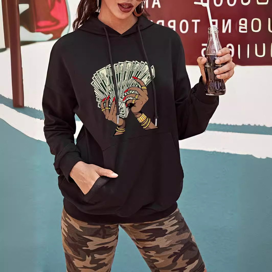 卡通图案 连帽衫 欧美连帽卫衣 素色字母卫衣 oversized hoodie