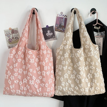 帆布袋设计感夏季新的款包包简约仙女花朵蕾丝单肩包手提包袋文艺
