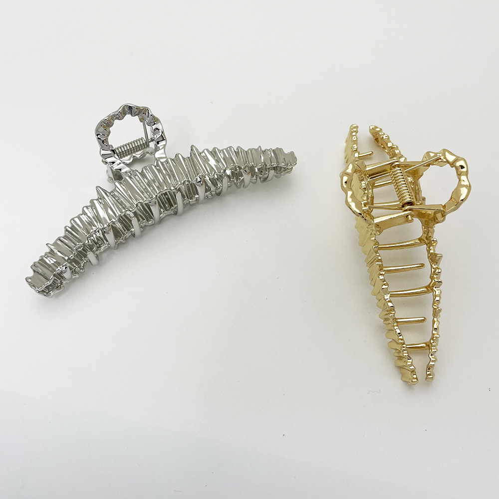 irregular large environmental protection grip european and american style pleated updo hair clip barrettes shark clip