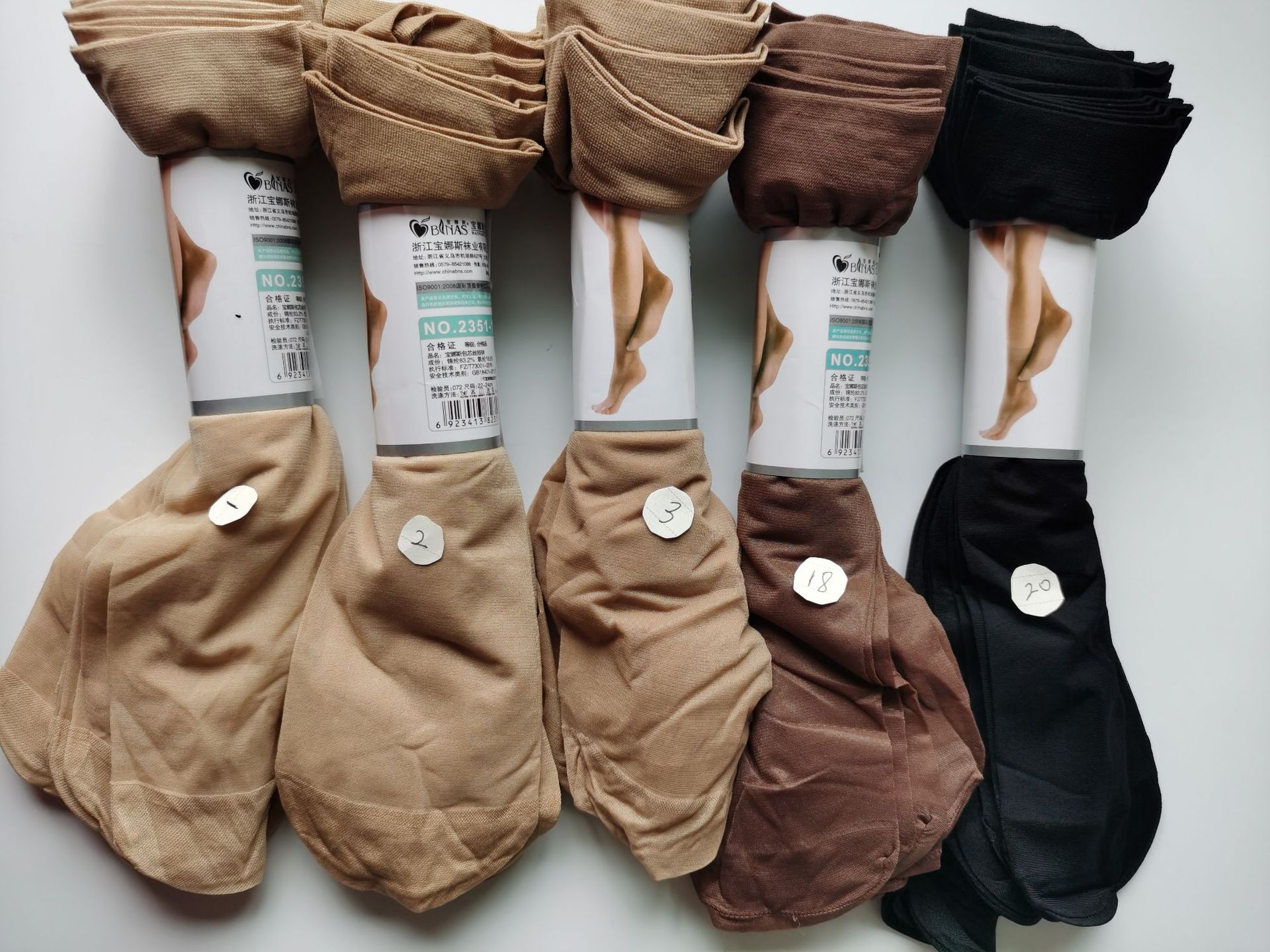 10双装 宝娜斯丝袜 宝娜斯包芯丝短袜 女士透明薄袜批发 2351-1x