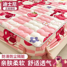 夏季新品夹棉床笠床罩维尼熊草莓熊床垫保护罩单人床笠床单罩套