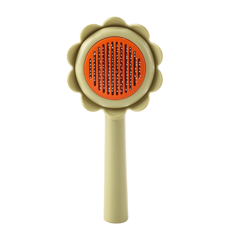 New Sunflower Sunflower Pet Hair Removal Knot Comb One-Click Hair Removal Dog Comb Cat Hair Removal Comb