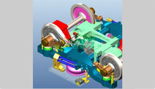 高速动车组动力转向架（全参数化）3D图纸打印SW模型CAD设备1585