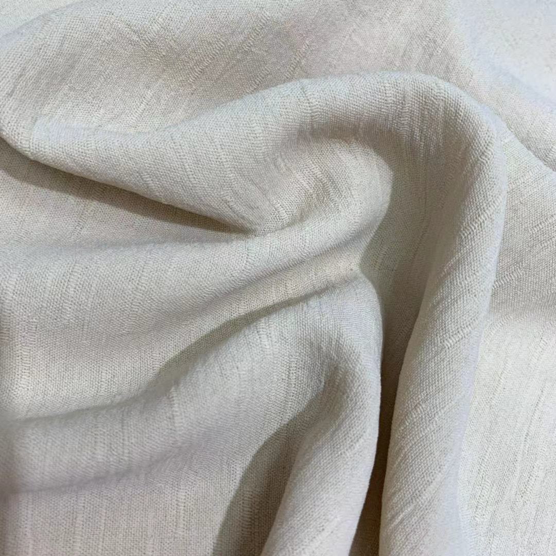 现货批发仿竹节麻纹理布料 连衣裙衬衫睡衣汉服面料 聚酯纤维面料
